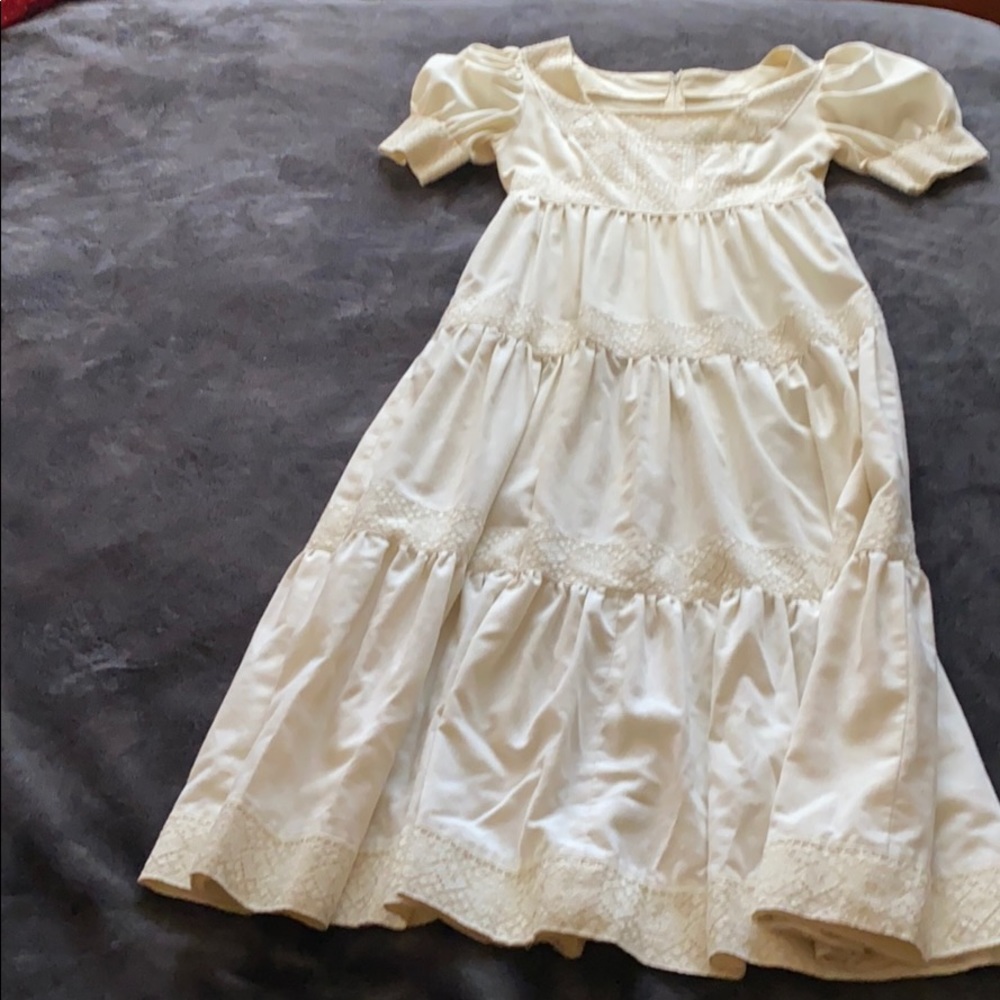 70s OAK Cream and Lace Maxi